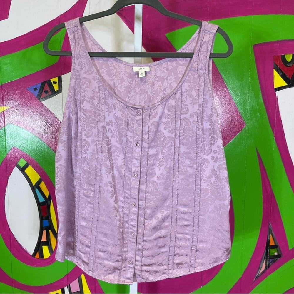 J. Jill, Sleeveless Button Up Blouse Beaded and Floral. Size 16. Beautiful